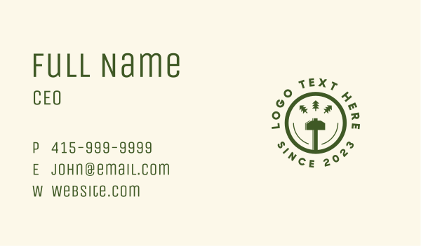 Axe Tree Woodwork Business Card Design Image Preview