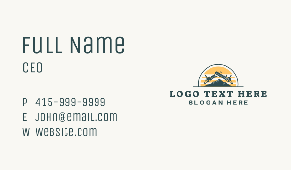 Chainsaw Woodwork Mountain Business Card Design Image Preview