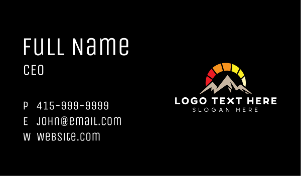 Solar Energy Mountain Business Card Design Image Preview