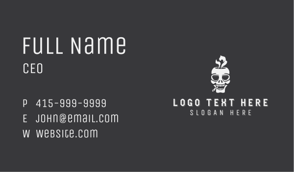 Skull Smoke Cigarette Business Card Design Image Preview