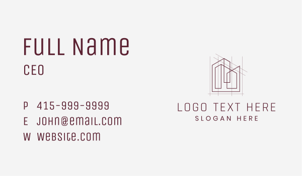 Minimalist Architectural Company Business Card Design Image Preview