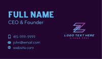 Gradient Digital Letter Z Business Card Image Preview