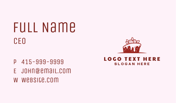 Strawberry Cake Pastry Business Card Design Image Preview