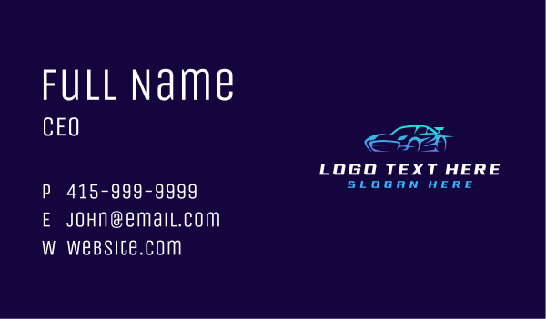 Fast Roadster Garage Business Card Design Image Preview