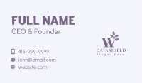 Purple Wellness Spa Letter W Business Card Image Preview