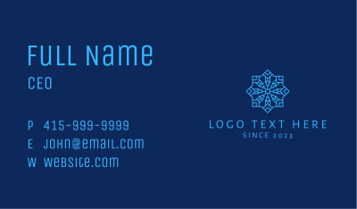 Blue Winter Snowflake Business Card Image Preview
