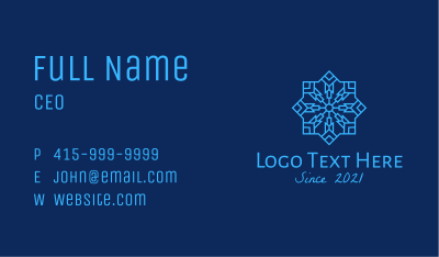 Blue Winter Snowflake Business Card