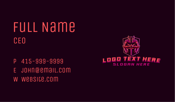 Gaming Warrior Knight Business Card Design Image Preview
