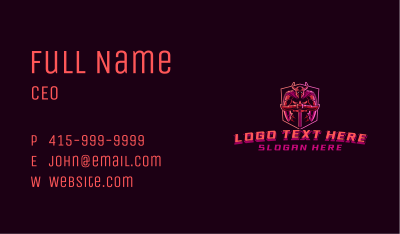 Gaming Warrior Knight Business Card Image Preview