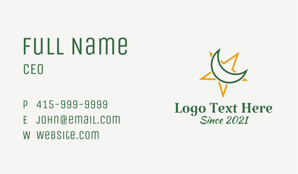 Moon Star Islamic Symbol Business Card Design Image Preview