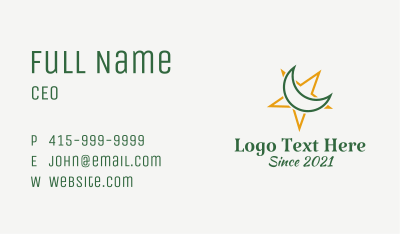 Moon Star Islamic Symbol Business Card Image Preview