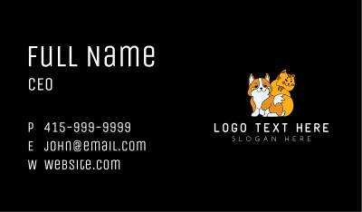 Cute Dog Cat Business Card Image Preview