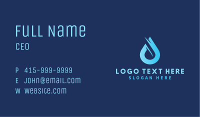 Water Droplet H2O Business Card Image Preview