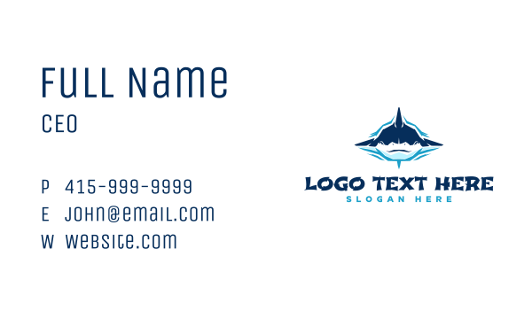 Marine Geometric Shark Business Card Design Image Preview