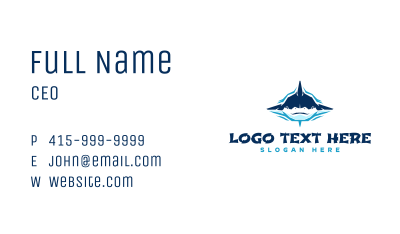 Marine Geometric Shark Business Card Image Preview