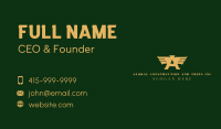 Gold Letter A Wings  Business Card Image Preview