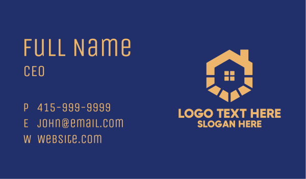 Orange Hexagon House  Business Card Design Image Preview