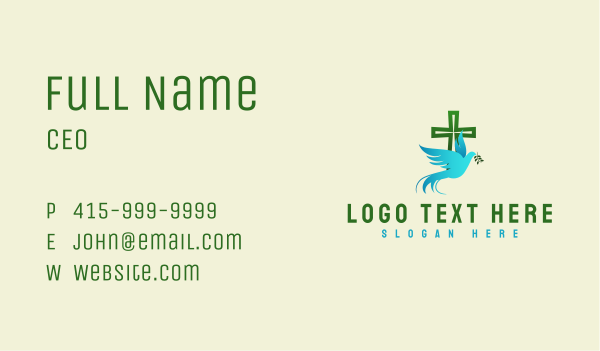 Holy Cross Dove Peace Business Card Design Image Preview