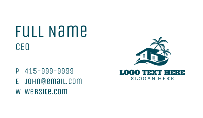 House Wave Palm Tree Business Card Image Preview