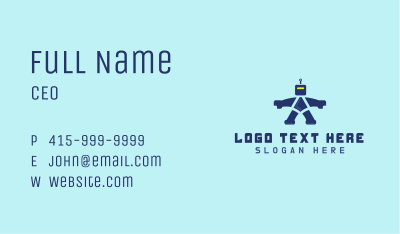 Blue Robot Business Card Image Preview