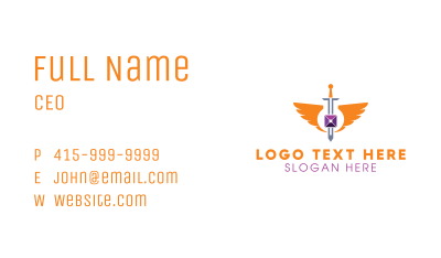 Wing Sword Gem Business Card Image Preview