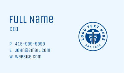 Medical Caduceus Health Business Card Image Preview