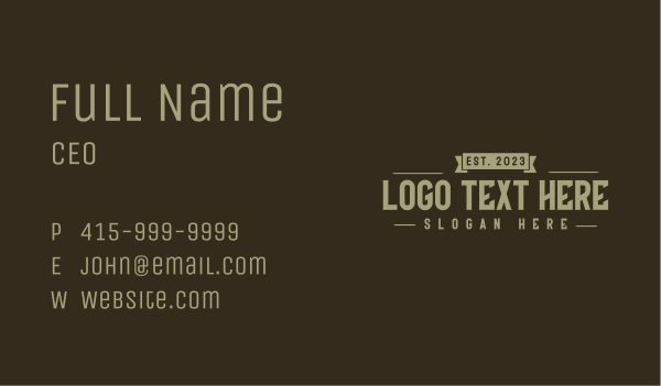 Classic Gothic Masculine Wordmark Business Card Design Image Preview
