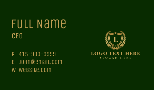 Luxury Crest Shield Lettermark Business Card Design Image Preview