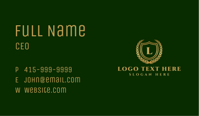 Luxury Crest Shield Lettermark Business Card Image Preview