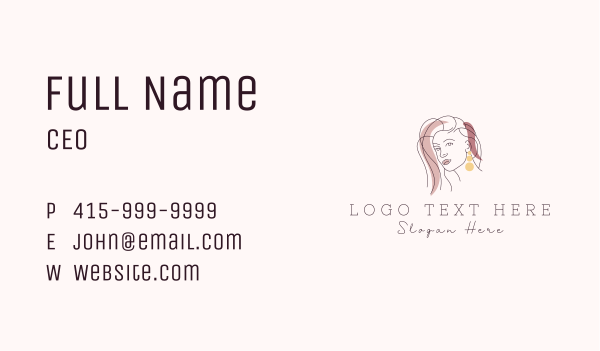 Deluxe Lady Stylist  Business Card Design Image Preview