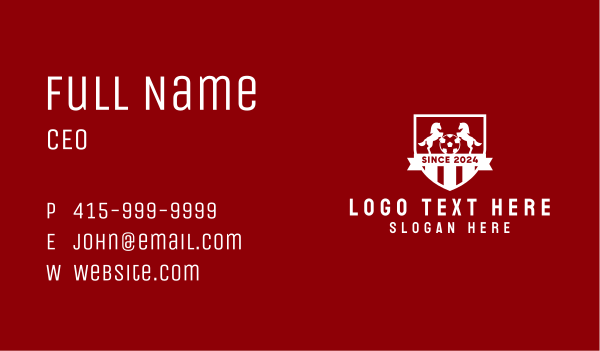 White Soccer Team Business Card Design Image Preview