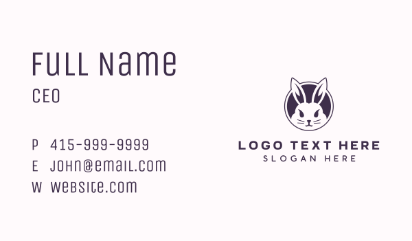 Pet Rabbit Animal Business Card Design Image Preview