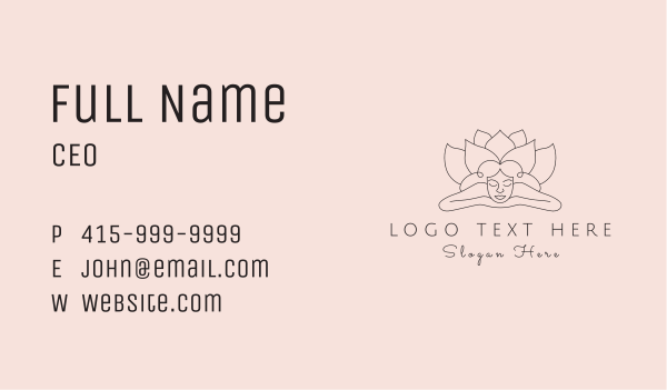 Wellness Lotus Lady Business Card Design Image Preview