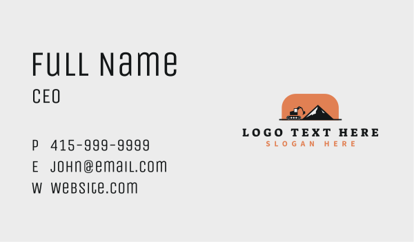 Excavator Mining Machinery Business Card Design Image Preview