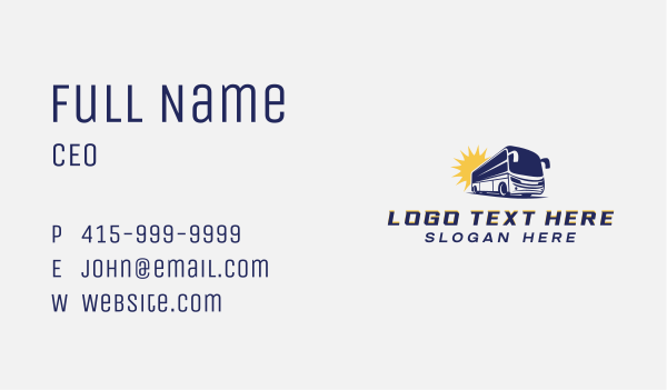 Tourist Bus Vehicle Business Card Design Image Preview