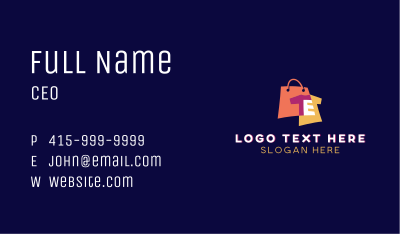 Shopping Apparel Letter E Business Card Image Preview