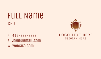 Ornamental Shield Lettermark Business Card Image Preview