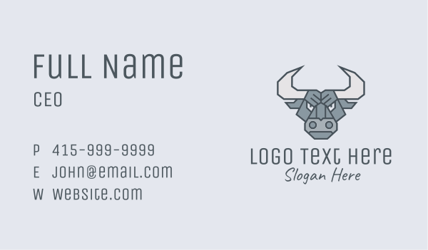 Angry Strong Buffalo Business Card Design Image Preview