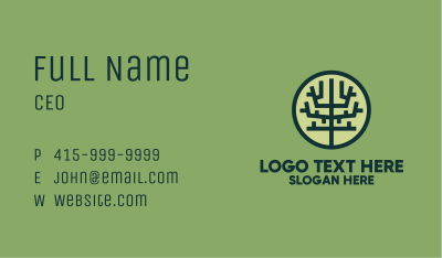 Symmetrical Geometric Tree Badge Business Card Image Preview