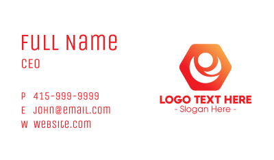 Modern Person Hexagon Business Card Image Preview