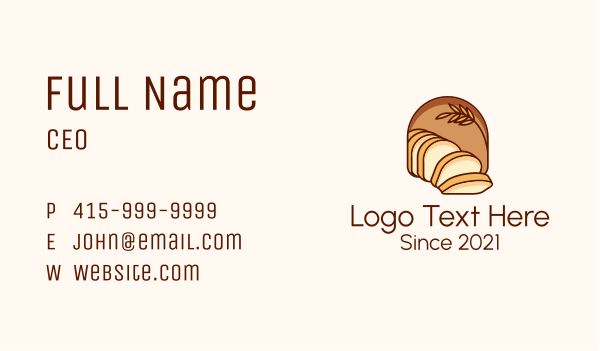 Loaf Bread Bakery Business Card Design Image Preview