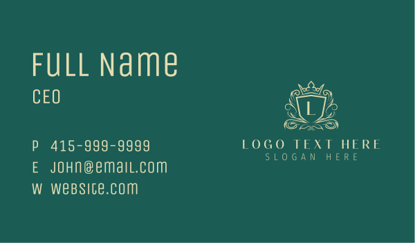 Crown Decorative Lettermark Business Card Design Image Preview