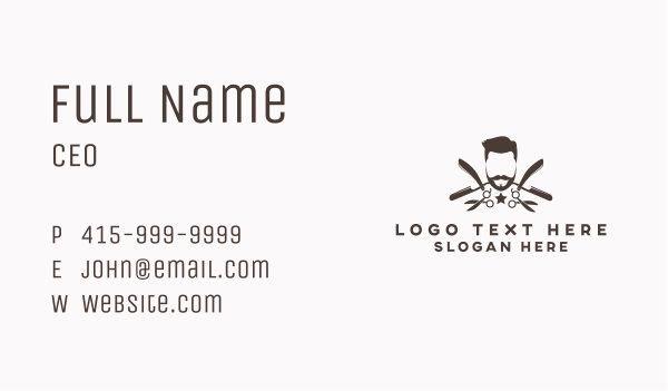 Hipster Gentleman Barber Business Card Design Image Preview