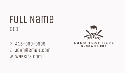 Hipster Gentleman Barber Business Card Image Preview