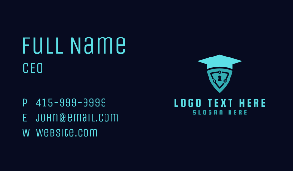 Academic Cycle Shield Business Card Design Image Preview