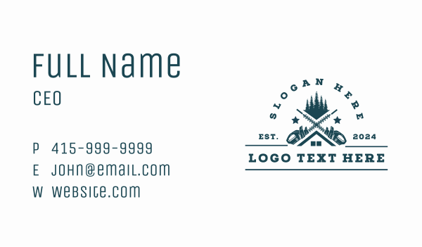 Tree Hedge Trimmer Business Card Design Image Preview