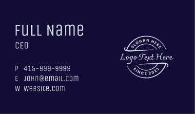 Classic Business Round Wordmark Business Card Image Preview