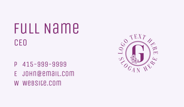 Beauty Flowers Letter G Business Card Design Image Preview