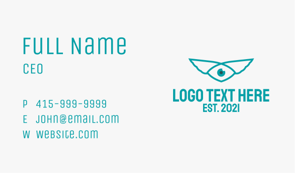 Green Wing Eye  Business Card Design Image Preview