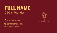 Golden Keyhole Clock Business Card Image Preview